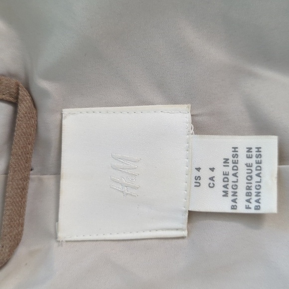 H&M Double Breasted 6 Buttons Blazer Tan 4 Business casual work office preppy - Picture 6 of 8